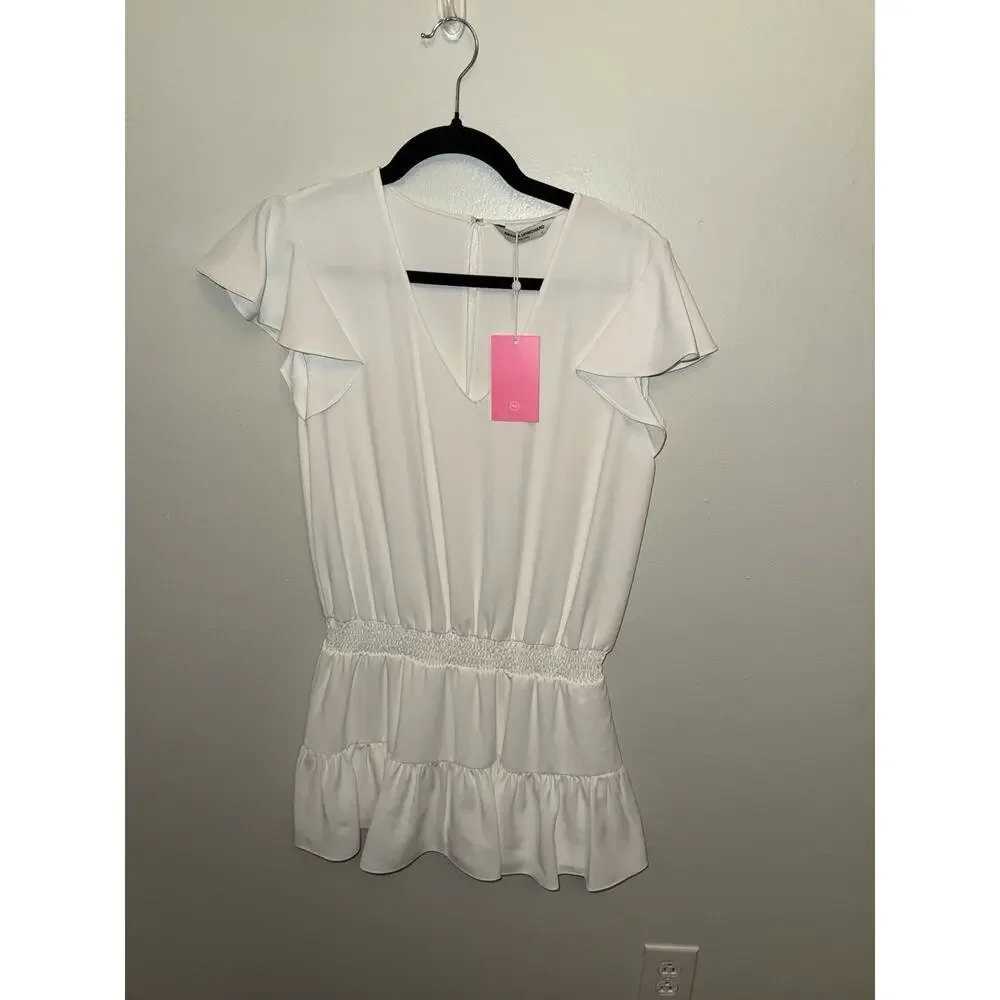 NEW Amanda Uprichard Marsha Romper in Ivory Size Small REVOLVE MSRP $207 Bridal